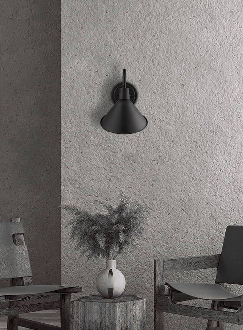 Industrial Gooseneck Wall Sconces Antique Black Barn Light Set of 2