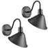 Industrial Gooseneck Wall Sconces Antique Black Barn Light Set of 2