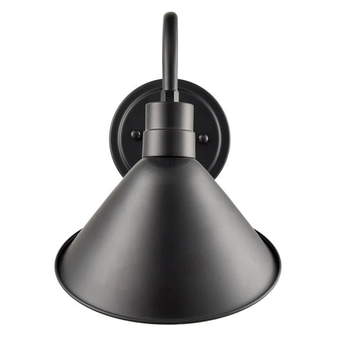 Industrial Gooseneck Wall Sconces Antique Black Barn Light Set of 2