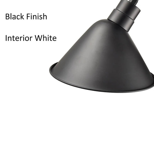 Industrial Gooseneck Wall Sconces Antique Black Barn Light Set of 2