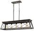 Industrial Island Chandelier Cross Framed Trapezoidal Shade - 5 Light