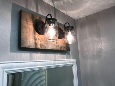 Ghemme Industrial Mason Jar Glass Plug in Wall Sconce Oil rubbed Bronze 2 Pack