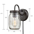 Ghemme Industrial Mason Jar Glass Plug in Wall Sconce Oil rubbed Bronze 2 Pack