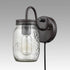 Ghemme Industrial Mason Jar Glass Plug in Wall Sconce Oil rubbed Bronze 2 Pack