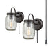 Ghemme Industrial Mason Jar Glass Plug in Wall Sconce Oil rubbed Bronze 2 Pack