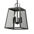 Industrial Matte Black Pendant Light Hanging Foyer Lantern Fixture