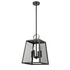 Industrial Matte Black Pendant Light Hanging Foyer Lantern Fixture