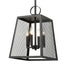 Industrial Matte Black Pendant Light Hanging Foyer Lantern Fixture