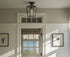 Todi Gallarate Industrial Metal Cage Semi Flush Mount Ceiling Light Matte Black