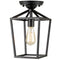Todi Gallarate Industrial Metal Cage Semi Flush Mount Ceiling Light Matte Black