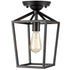 Todi Gallarate Industrial Metal Cage Semi Flush Mount Ceiling Light Matte Black