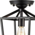 Todi Gallarate Industrial Metal Cage Semi Flush Mount Ceiling Light Matte Black