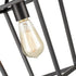 Todi Gallarate Industrial Metal Cage Semi Flush Mount Ceiling Light Matte Black