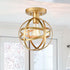 Industrial Metal Globe Flush Mount Kitchen Ceiling Lights Brass