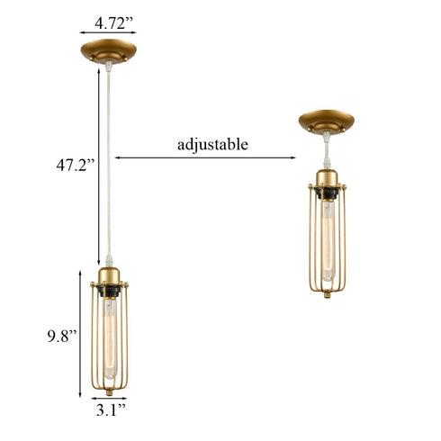 Industrial Mini Metal Cage Brass Pendant Lighting