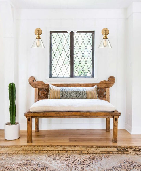 Padua Industrial Modern Brass Swing Arm Hardwired and Plug in Wall Sconces