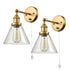 Padua Industrial Modern Brass Swing Arm Hardwired and Plug in Wall Sconces