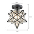 Industrial Moravian Star Ceiling Light with Seeded Glass 12 inches