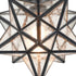 Industrial Moravian Star Ceiling Light with Seeded Glass 8 Inches