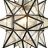 Industrial Moravian Star Pendant Light with Seeded Glass 15 Inches