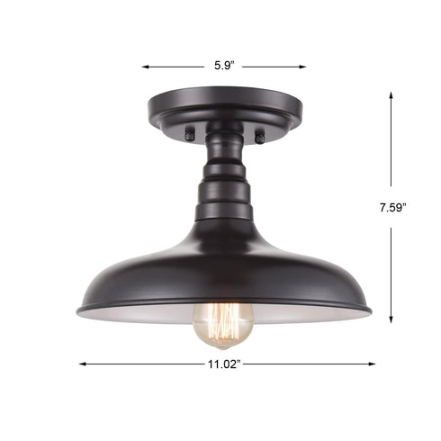 Industrial Oil Rubbed Bronze Semi Flush Mount Ceiling Light