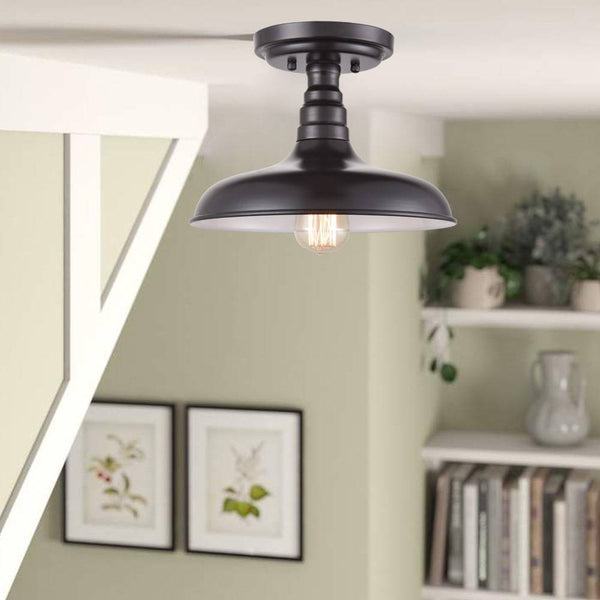 Industrial Oil Rubbed Bronze Semi Flush Mount Ceiling Light