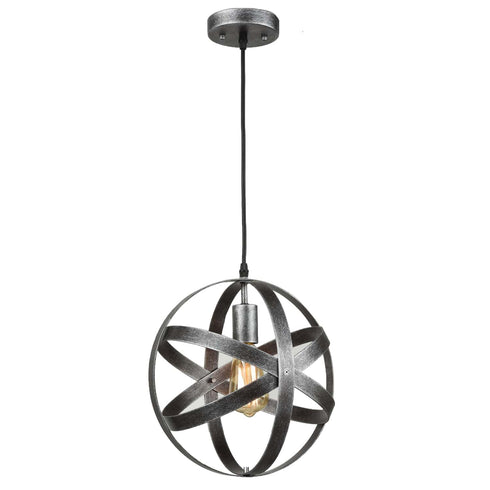 Industrial Globe Pendant Light Antique Silver Kitchen island Lights