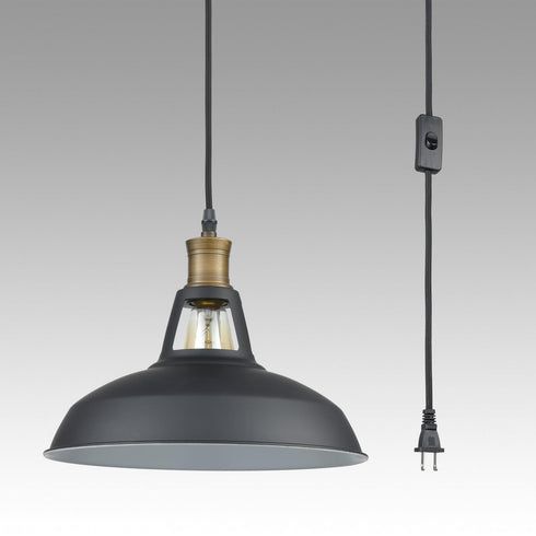 Industrial Plug in Pendant Light with On/Off Switch