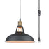 Industrial Plug in Pendant Light with On/Off Switch