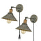 Industrial Rustic Swing Arm Hardwired and Plug-in Wall Sconce-2 Pack