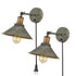 Industrial Rustic Swing Arm Hardwired and Plug-in Wall Sconce-2 Pack