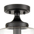 Industrial Semi Flush Mount Ceiling Light Clear Glass Shade