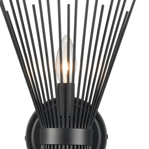 Industrial Starburst Wall Sconce 2-Light Black Wall Lights