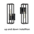 Industrial Wall Sconce Dimmable Black Wall Light with Cuboid Cage