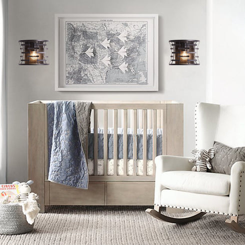 Industrial Wall Sconce with Metal Cage Shade Bronze Fixture