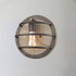 Farmhouse Wall Sconce with Wooden Round Shade Rust Finish