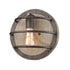 Farmhouse Wall Sconce with Wooden Round Shade Rust Finish