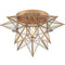 Brass Moravian Star Ceiling Light, 18-in, Transparent Glass