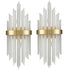 Modern Gold Wall Sconces Set of Two Wall Light with Crystal Frosted Glass