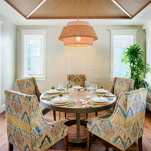 Drum Plug in Hanging Light Fixture Boho Pendant Light