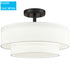 Modern LED Ceiling Lights Black Drum Fixture, Color-Selectable