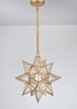 Modern Moravian Star Pendant Light Boho Gold Hanging Light 16 Inch
