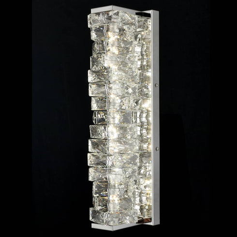 Crystal Bathroom Vanity Lights LED Stainless Steel, Chrome, 18.5-In