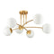 Modern Gold Ceiling Light 6-Light Globe Chandelier