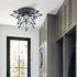 Moravian Star Flush Mount Ceiling Light, 18-In, Black, Transparent