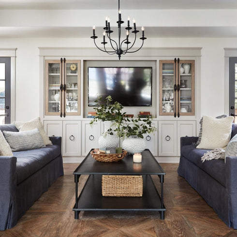 Farmhouse Chandelier Black Candle Chandelier for Dining