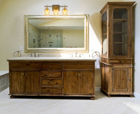 Lighting Brass Wall Sconce Bathroom Vanity 3-Light