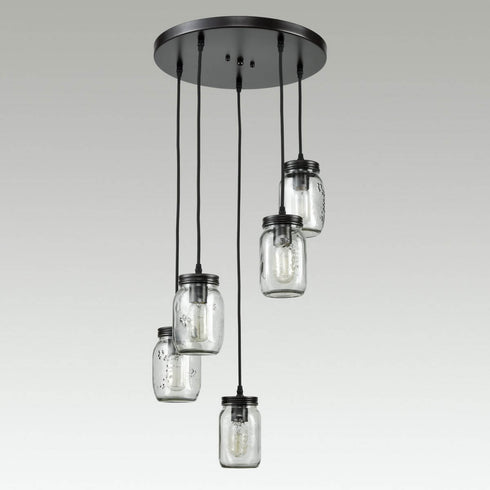 Piombino Mason Jar Glass Industrial Ceiling Lights for Kitchen Oil Rubbed Bronze