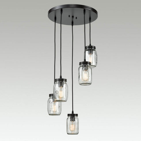 Piombino Mason Jar Glass Industrial Ceiling Lights for Kitchen Oil Rubbed Bronze