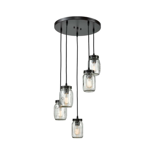Piombino Mason Jar Glass Industrial Ceiling Lights for Kitchen Oil Rubbed Bronze